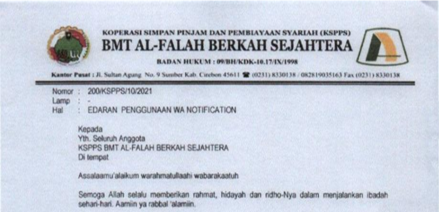 Edaran Notifikasi WA